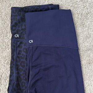 GAP fit Maternity Navy Blue & Leopard Print Leggings (price for 2)